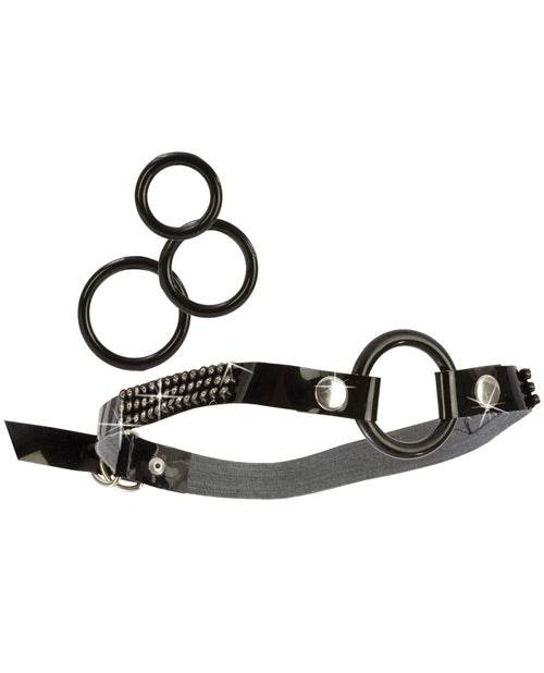 Bound by Diamonds Open Ring Gag - Black - SEX LOVE DOLLS