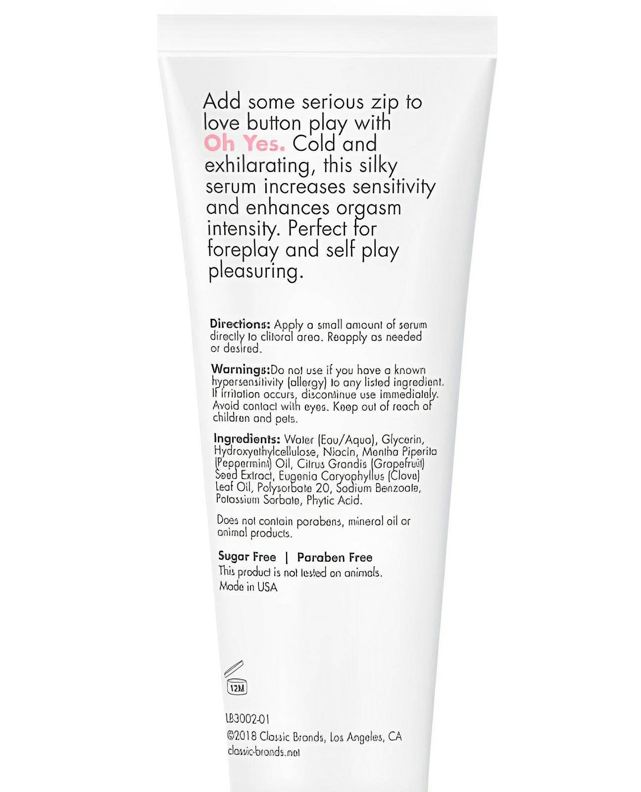 Cgc Oh Yes Clitoral Cooling Stimulant - 1 Oz - SEX LOVE DOLLS