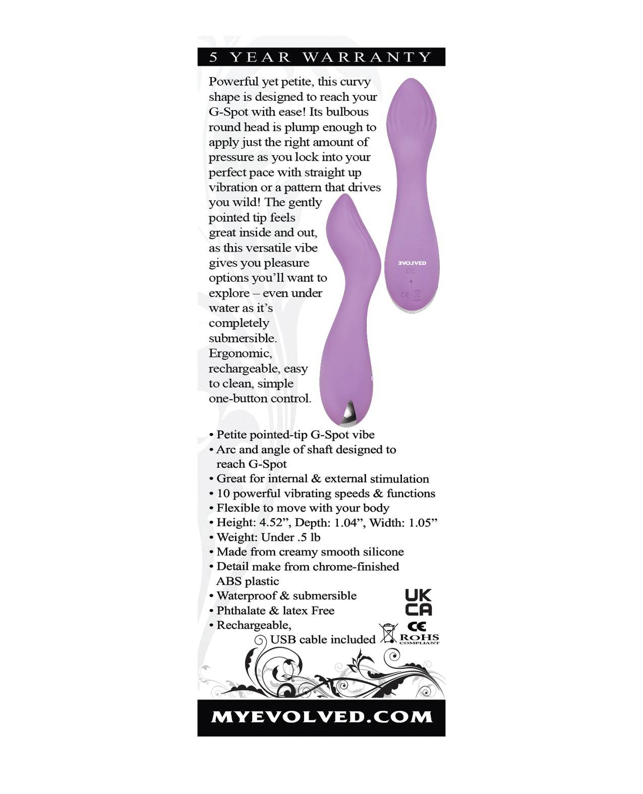 Evolved Lilac G Petite G Spot Vibe - Purple - SEX LOVE DOLLS