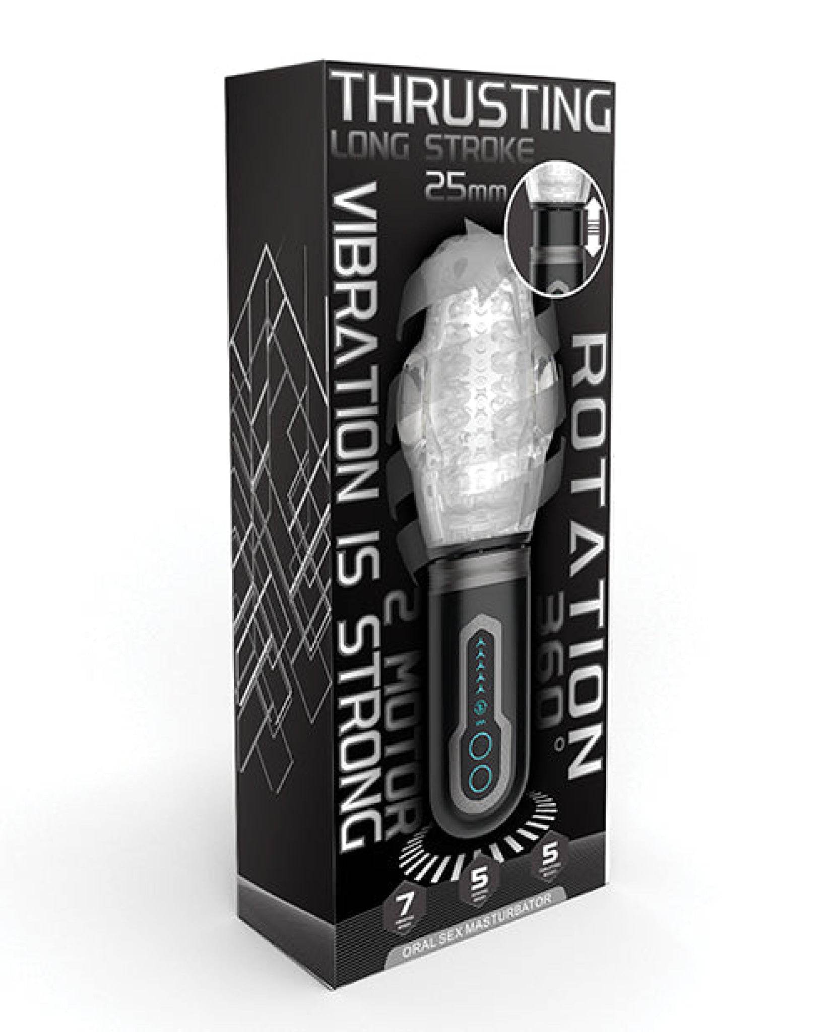 Male Rose 2 Thrusting Rotator - Black - SEX LOVE DOLLS