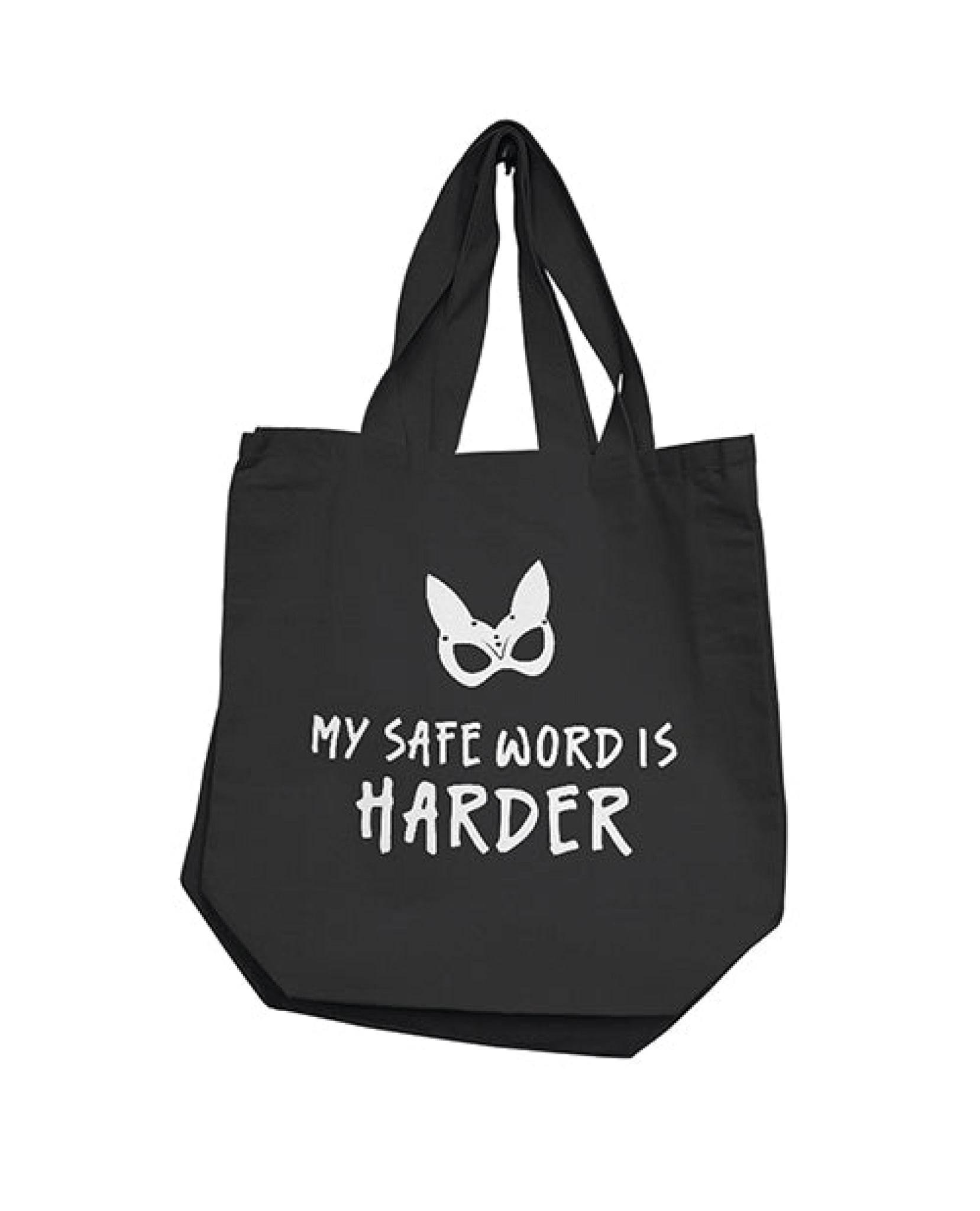 Nobu My Safe Word Is Harder Reusable Tote - Black - SEX LOVE DOLLS