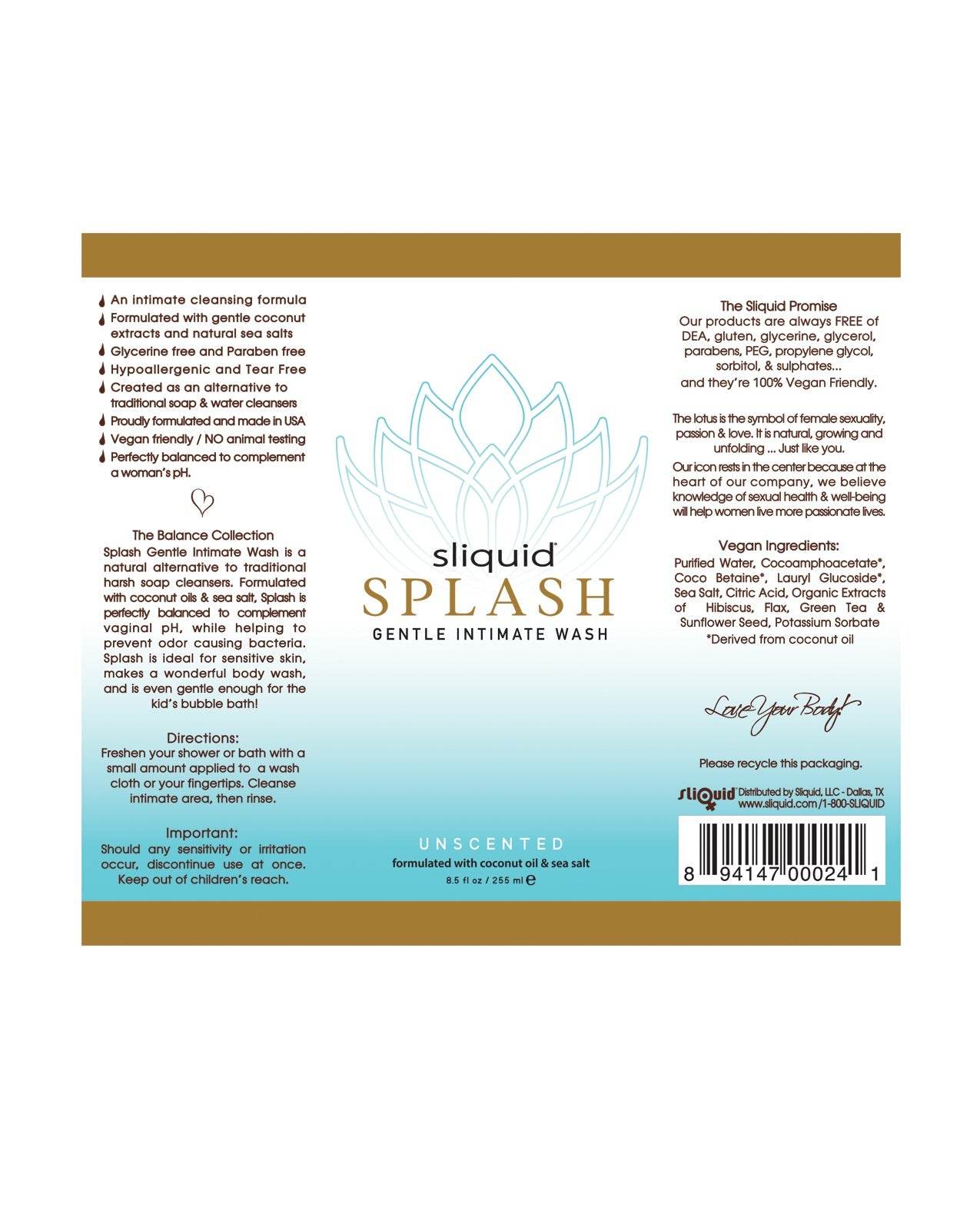 Sliquid Splash Feminine Wash - SEX LOVE DOLLS