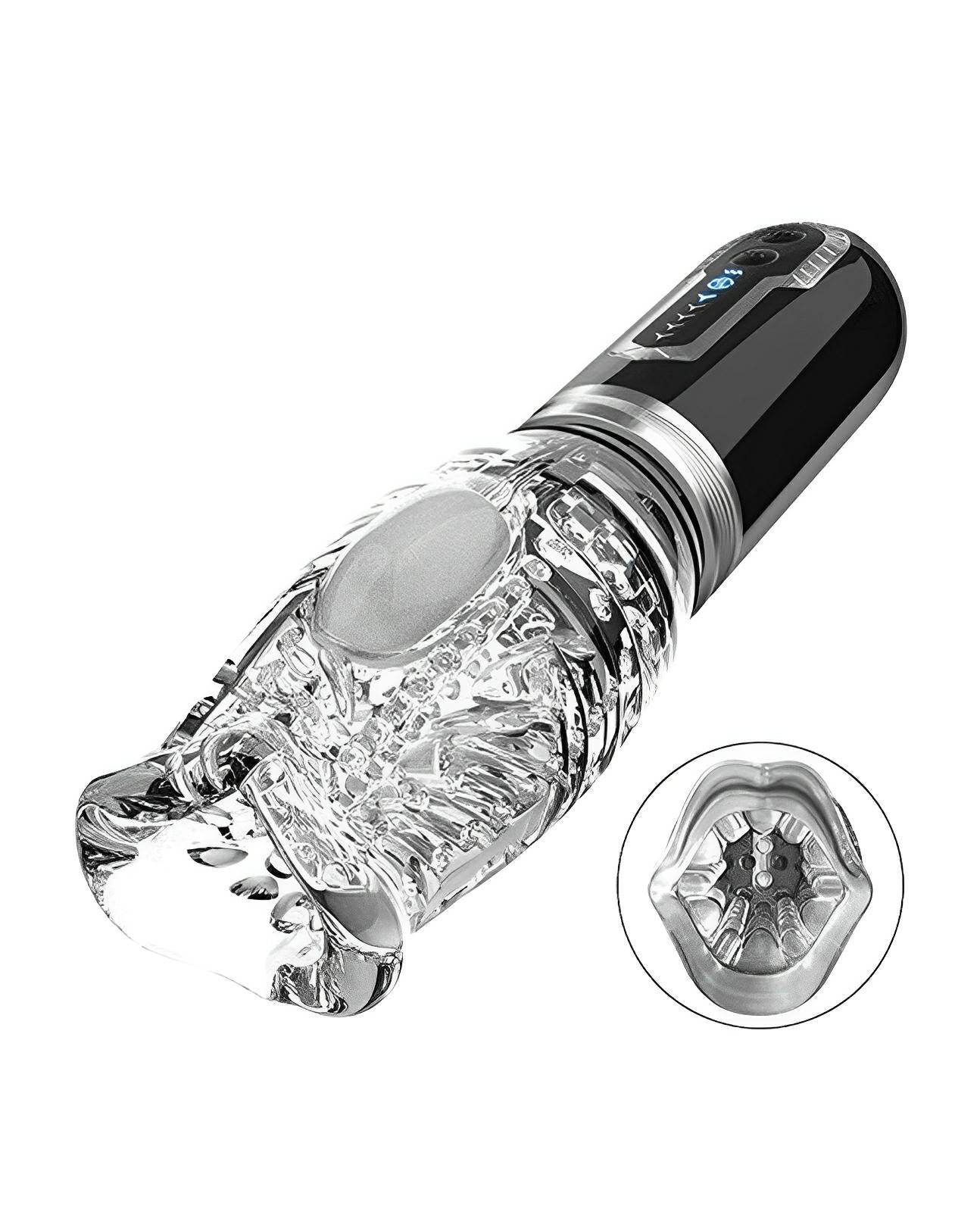 The Male Rose 3 Thrusting, Rotating & Vibrating Oral Sex Masturbator - Black - SEX LOVE DOLLS