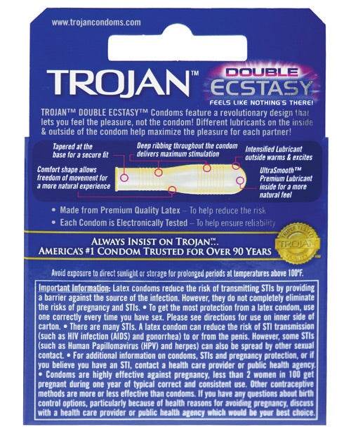 Trojan Double Ecstasy Condom - SEX LOVE DOLLS