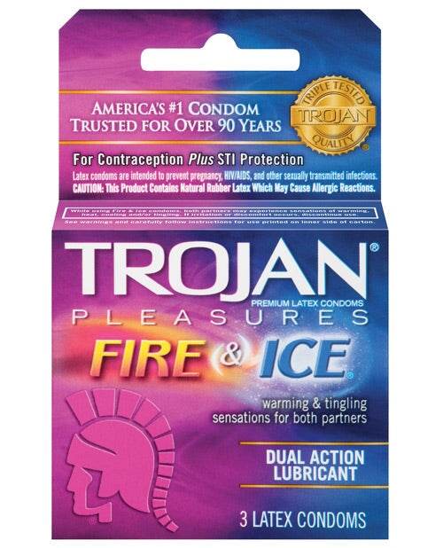 Trojan Fire & Ice Condoms - Box Of 3 - SEX LOVE DOLLS