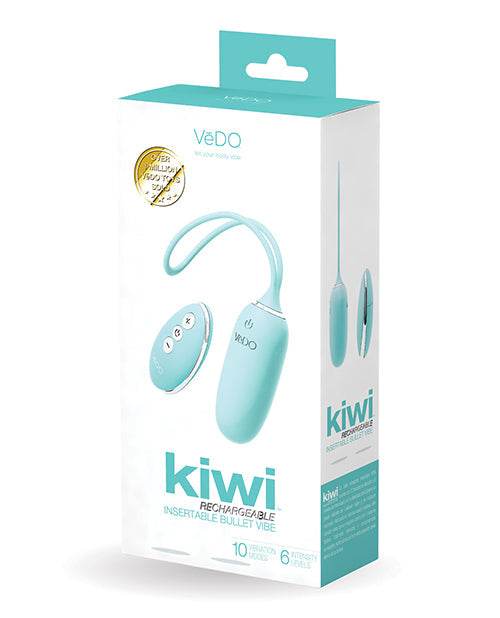 VeDO KIWI Rechargeable Insertable Bullet - Tease Me Turquoise - SEX LOVE DOLLS