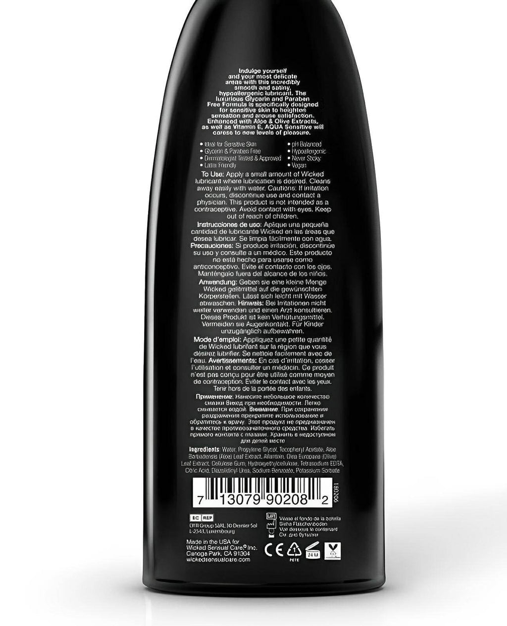 Wicked Sensual Care Hypoallergic Aqua Sensitive Lubricant - 8 Oz - SEX LOVE DOLLS