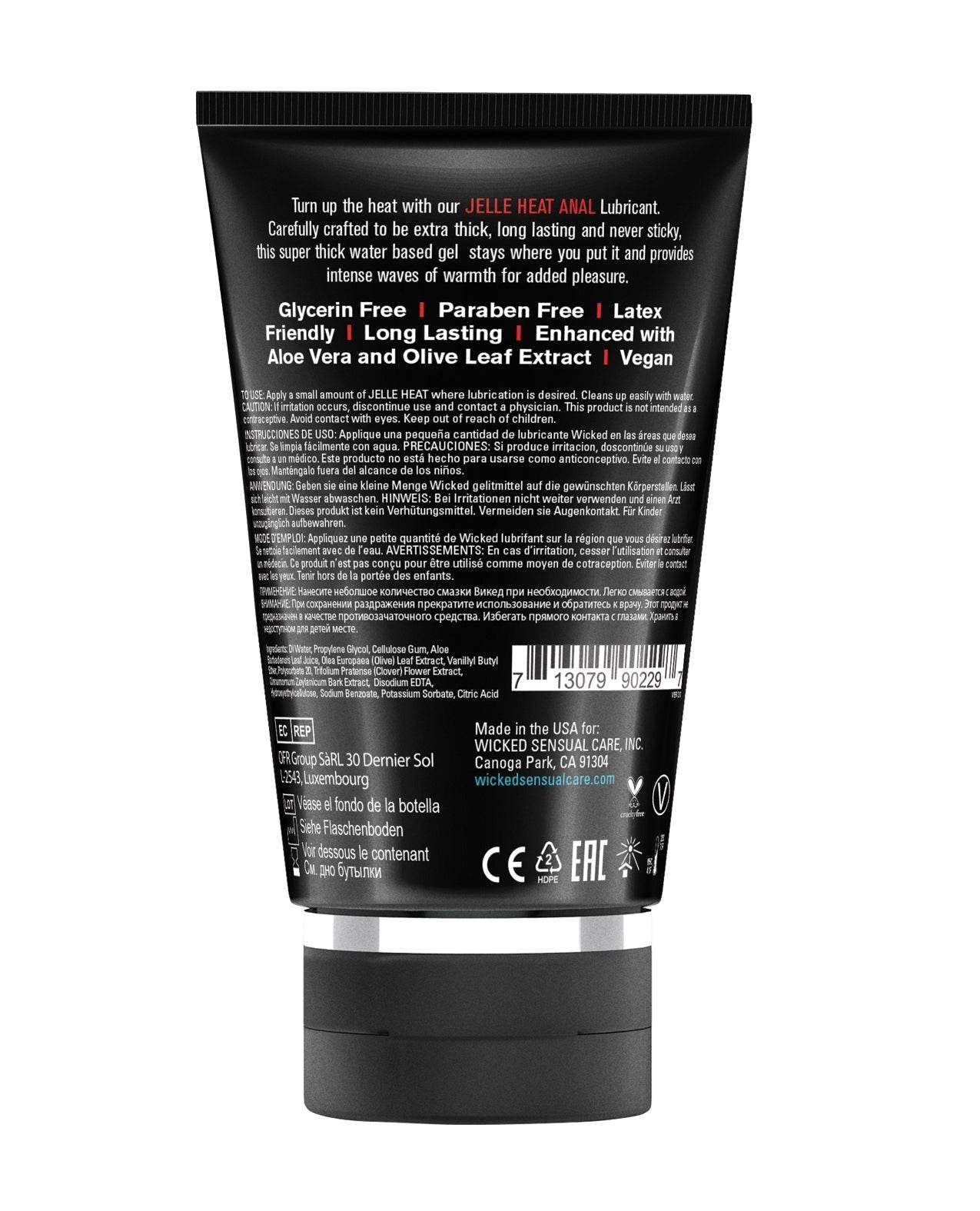 Wicked Sensual Care Jelle Warming Water Based Anal Gel Lubricant - 4 oz - SEX LOVE DOLLS