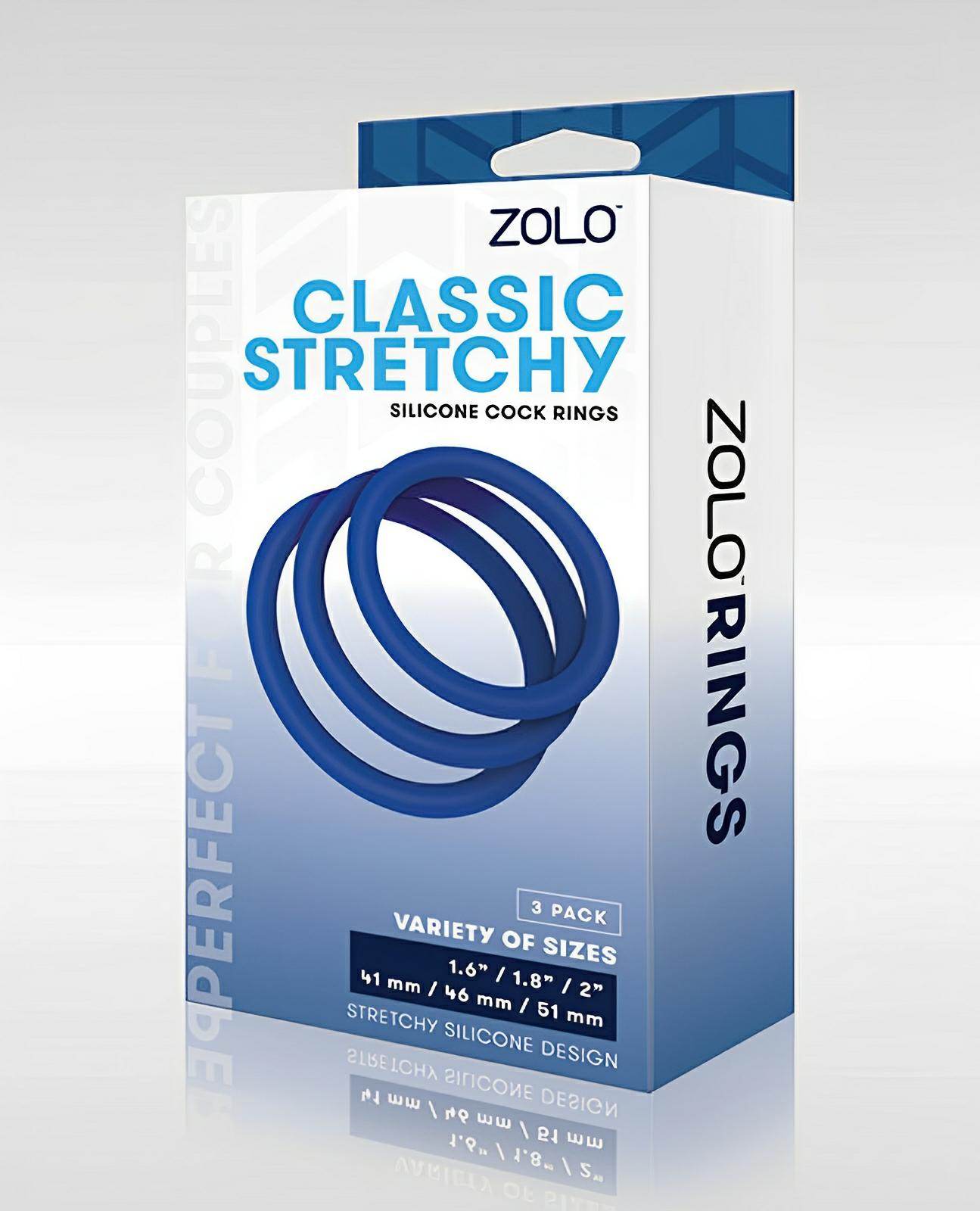 Zolo Stretchy Silicone Cock Rings - Blue - SEX LOVE DOLLS